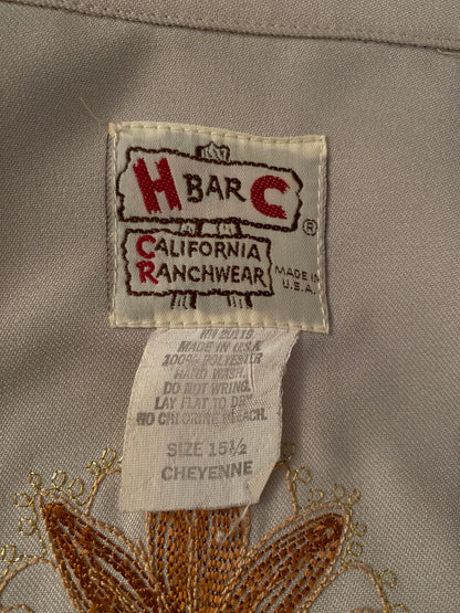 Size Med. Vintage 70s embroidered H Bar C western shirt-AJ357 Studio