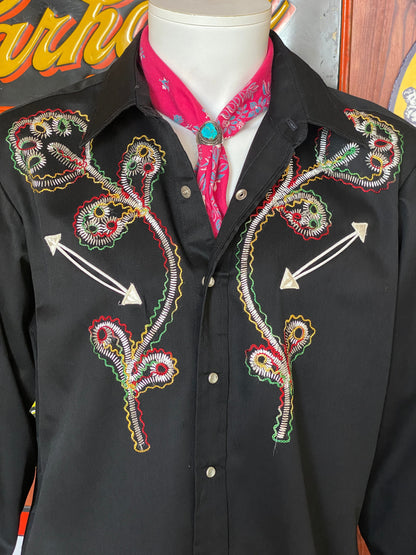 Size XL. Vintage 70s embroidered Sears western shirt-AJ357 Studio