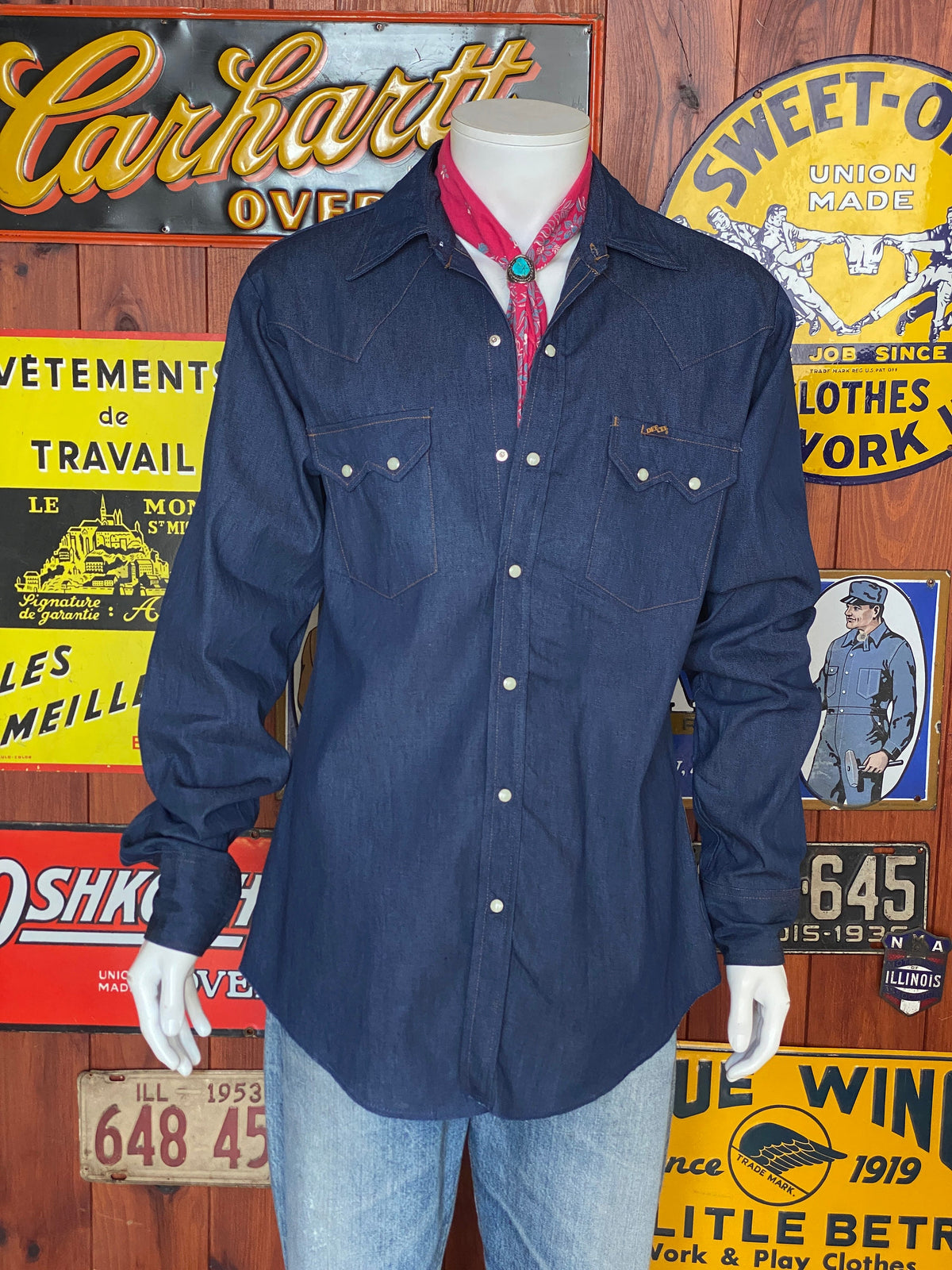 Size Medium Dee Cee 70s Denim Shirt New Old Stock - Made in USA-AJ357 Studio